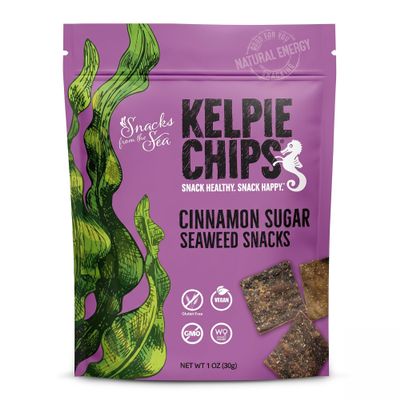 Crunchy Kelp Seaweed Chips, Cinnamon Sugar, Vegan & Gluten-Free, Non-GMO 1 oz (3 Pack)