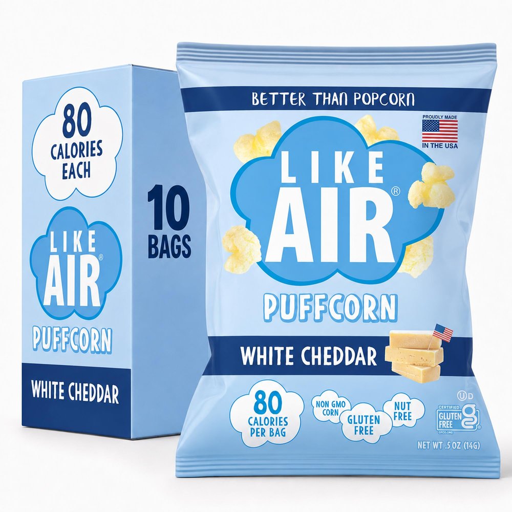 Like Air White Cheddar Snack Pack(10ct) - Gluten Free Kosher Snack For Kids