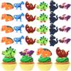 24 PCS Dinosaur Cupcake Rings Toppers Multi Soft Dinosaur Birthday Cupcake Decorations Dino Cupcake Toppers for Baby Shower Wedding Birthday Party Favors Cake Decorations Supplies view 1
