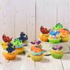 24 PCS Dinosaur Cupcake Rings Toppers Multi Soft Dinosaur Birthday Cupcake Decorations Dino Cupcake Toppers for Baby Shower Wedding Birthday Party Favors Cake Decorations Supplies view 4