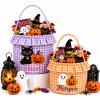 OAEUQ Personalized Halloween Candy Blue For Kids Children'S Embroidered Name Candy Bucket view 1