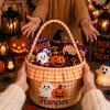 OAEUQ Personalized Halloween Candy Blue For Kids Children'S Embroidered Name Candy Bucket view 2