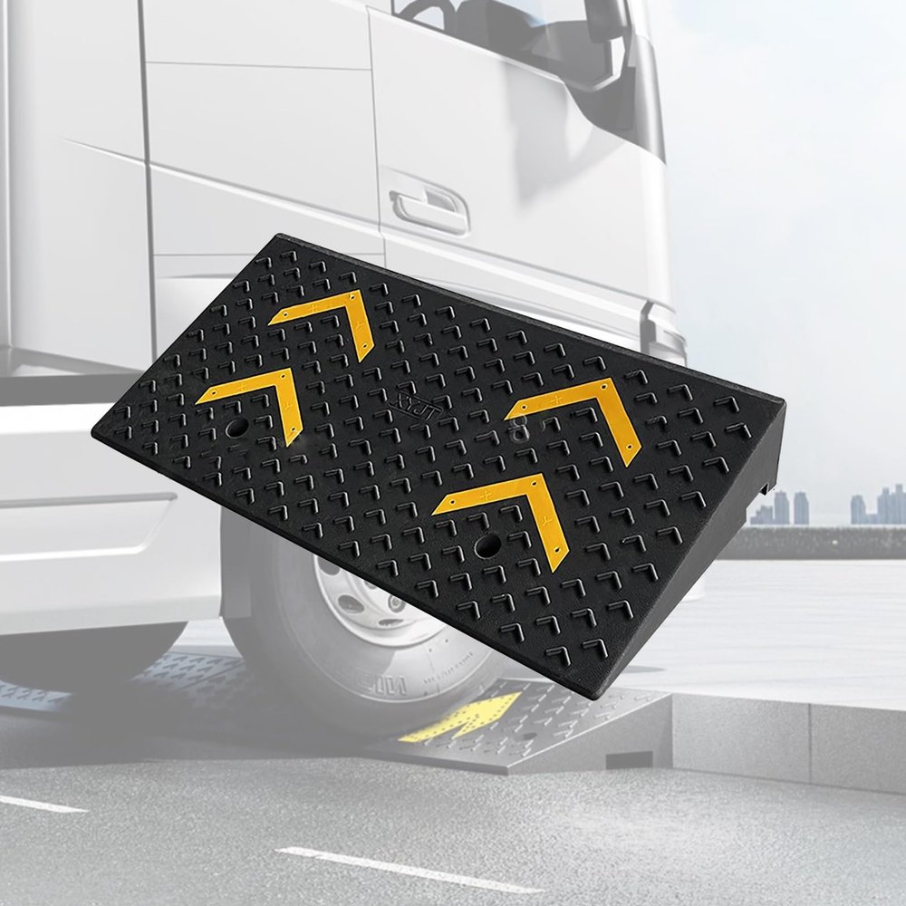 QICBYING Widening Rubber Threshold Ramps - Kerb Ramp Non-Slip Wheelchair Door Step Ramp,Heavy Duty Car Curb Ramp, for Mobility Scooter Motorcycle(100x60x15cm)