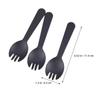 Toyvian 200pcs Black Plastic Appetizer Forks 2-in-1 Spork Design, Individually Wrapped for Comfortable Dining Experience, Sturdy Snack and Dessert Utensils for Parties and Wedding view 2
