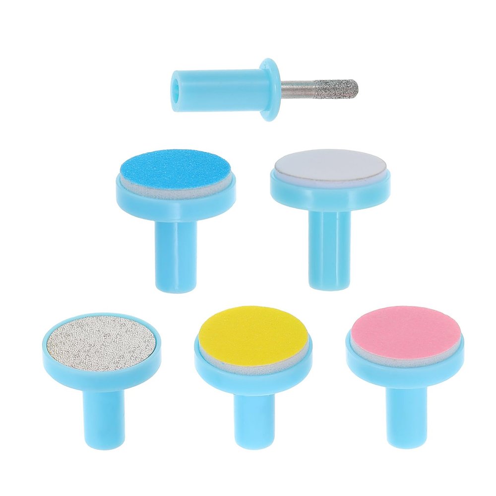 LIFKICH 6pcs Electric Nail File Replacement Heads for Nail Trimmer Safe and Quick Plastic Grinding Pads with Ergonomic Design Suitable for Newborns Random Color