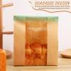 SOIMISS Bread Bags and Sealable Pcs Kraft Paper with Window Brown Paper Sandwich Bags Prevent Moisture for Homemade Bread for Home and Party Use view 3