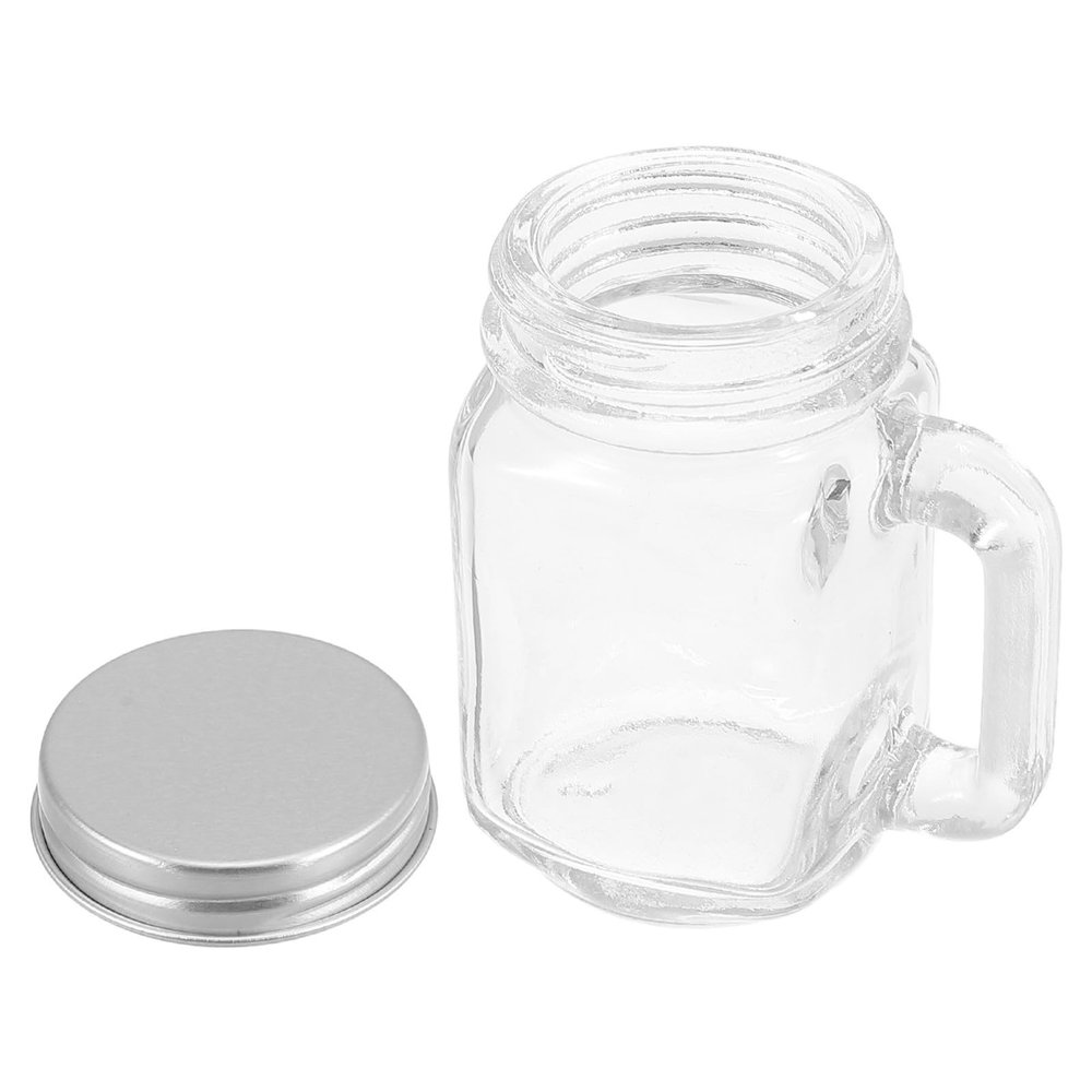 FOYTOKI Glass Nail Tool Storage Container with Lid for Polishing Nails and All-in-one Storage Sturdy Glass and Metal Design and Home Use