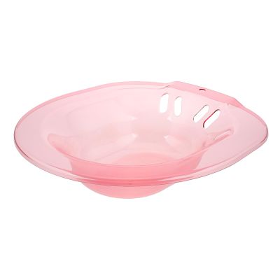 FELTECHELECTR Ergonomic Hip Bath Tub for Hemorrhoidal Treatment and Maternity Toilet Use, Comfortable Pink Plastic Basin, Easy to Clean and Store, for Hospitals and Home Care
