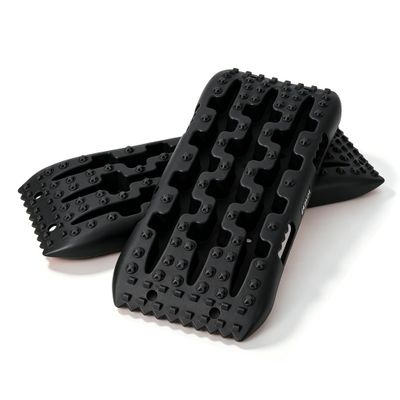 2 Pack Recovery Traction Boards, 10 Ton Capacity Offroad Traction Mats, PP Material with Shovel Function, Anti-Slip & UV Resistant for Sand Mud Snow Ice, 27 Inch Black