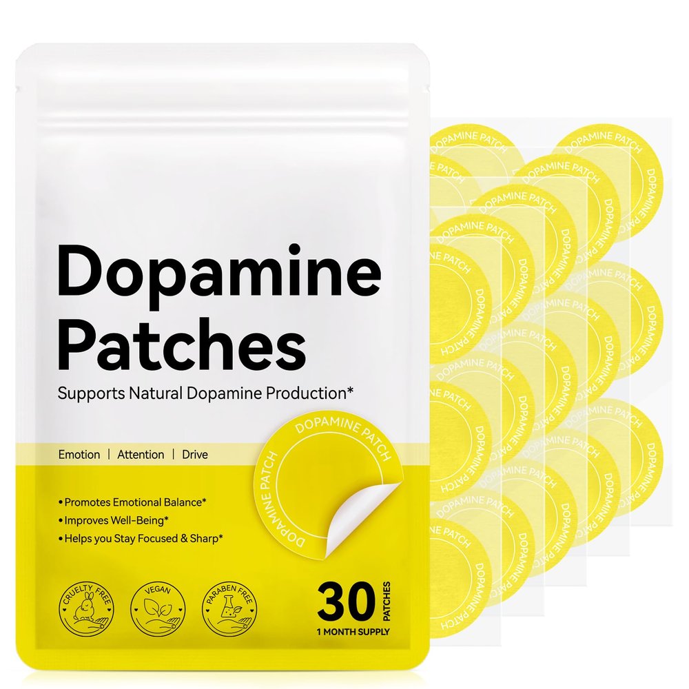 Dopamine Patches Extra Strength, Mood Boost Support Patches for Daily Mental Wellness, Motivation Supports Dopamine & Serotonin Balance, Dopamine Supplements for Adult, Non-GMO,Vegan-Friendly 30 Patch