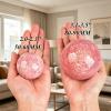 Moonstone Sphere Polished Rock Ball Healing Crystal Stone Sphere with Stand for Reiki Meditation Home Decor Chakra Balancing Witchcraft(Rhodonite,80-90MM) view 3