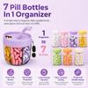 Compact Pill Bottle Organizer, Pill Organizer with 7 Large Compartments, Portable Travel Pill Case with Easy Open Lid, Clear Medicine Storage Container for Vitamins Supplements(White) view 2