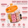 Compact Pill Bottle Organizer, Pill Organizer with 7 Large Compartments, Portable Travel Pill Case with Easy Open Lid, Clear Medicine Storage Container for Vitamins Supplements(White) view 4