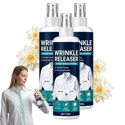 Instant Wrinkle Releaser Spray, Instant Wrinkle Release No Iron, Travel-Ready, Static-Free & Fresh,No Iron Clothes Spray for Shirts, Dresses, Suits & Bedding3PCS50ML