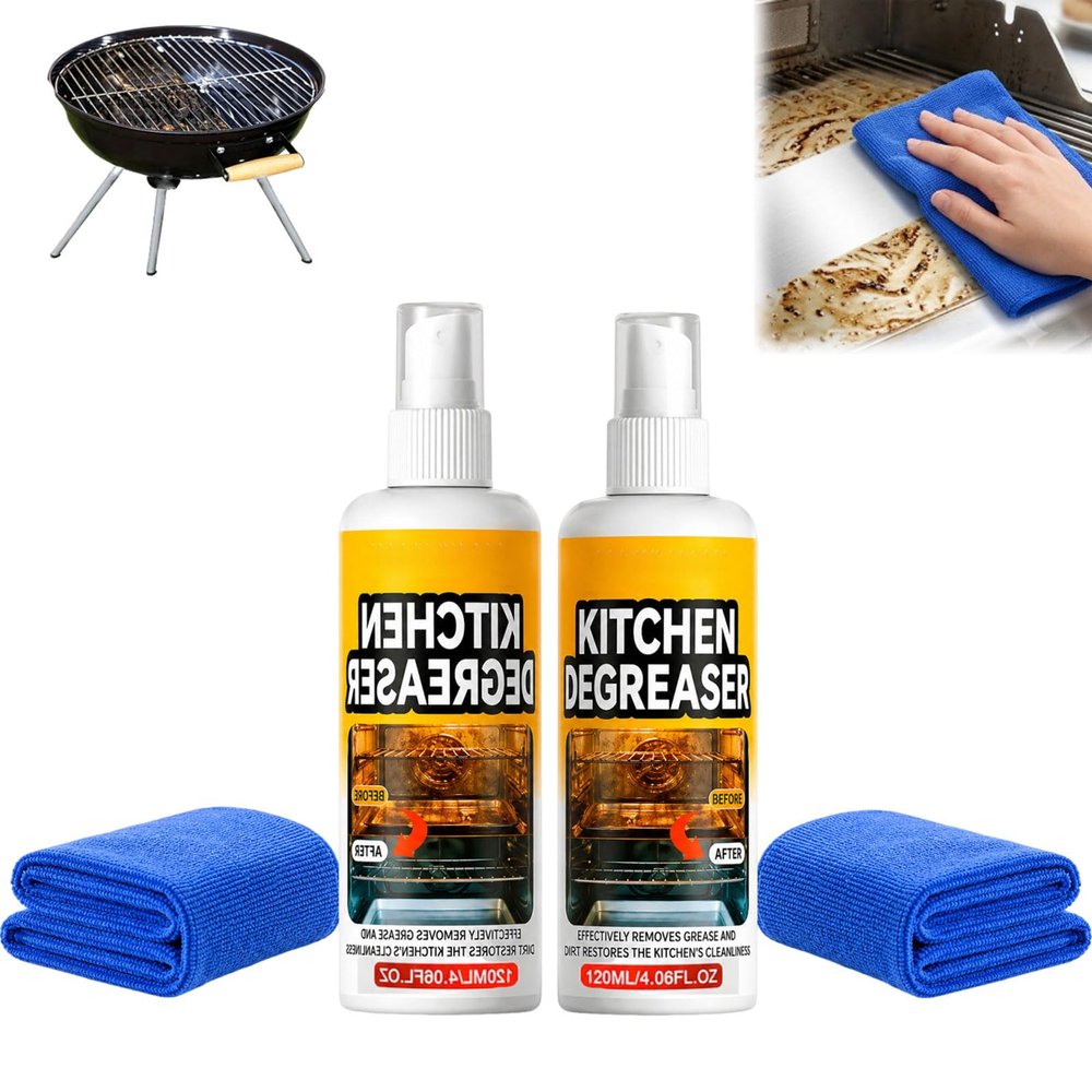 Greasekiller Spray Grill Cleaner, Kitchen Degreaser Spray (2 PCS, 4.06 OZ)