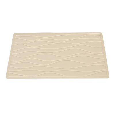 HOOTNEE Non-Slip Shower Rubber Mat with Strong Suction Cups for Hotel and Home Bathrooms, Beige Minimalist Bath Tub Mat, Versatile Application and Sturdy Rubber Material