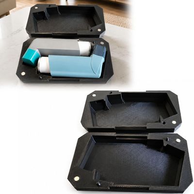 Dual Inhaler Case with Magnetic Closure, Portable Travel Storage Holder Box