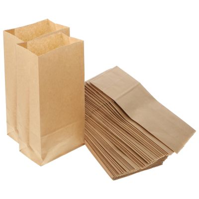 BESPORTBLE 100pcs Kraft Paper Takeout Packing Bags for Candy and Hot Dogs, Oil Resistant Paper Lunch Bags with Easy-to-use Design, for Packing Snacks for Occasion or Picnics, 7.09x3.54x2.17