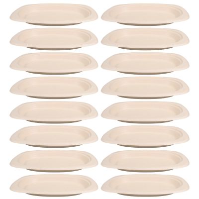 Abaodam Disposable Bulk Pack Oval Plates 50pcs Paper Made of Biodegradable Pulp, Multi-functional and Versatile Party Platter Plates Eco-friendly for Serving Fruits and Barbecue Dishes