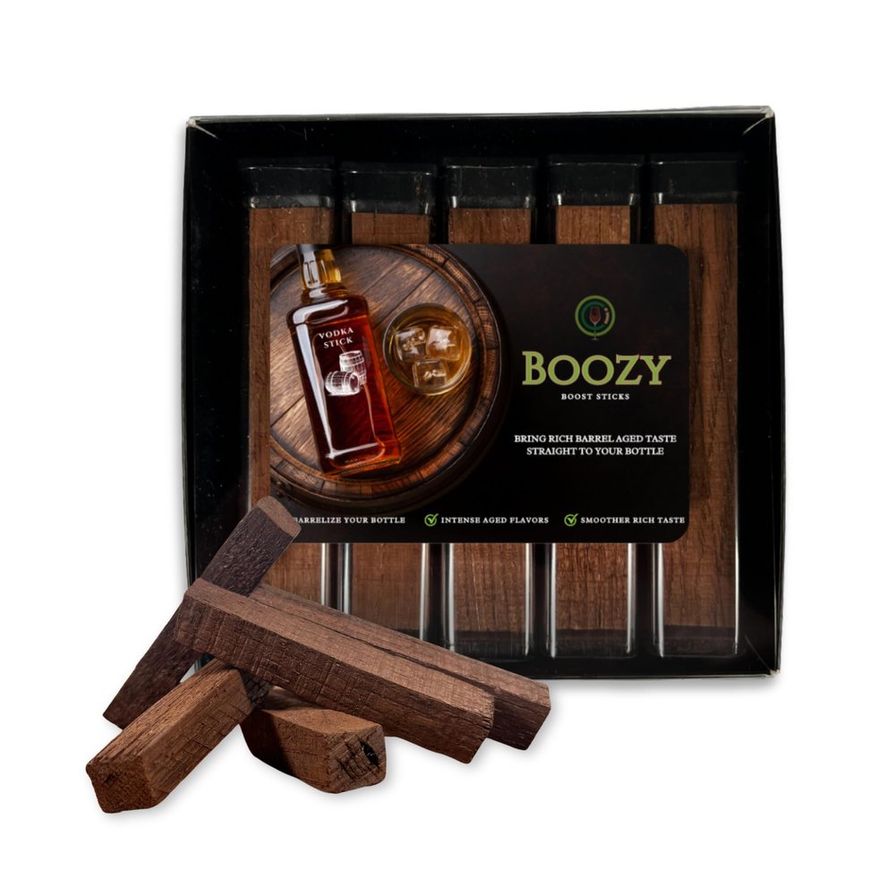 Boozy Boost 3.5" Oak Infusion Sticks | Oak Sticks for Aging Whiskey, Scotch, Wine, Beer, & More (5 Sticks) | Add Flavor & Barrel Age Your Bottle at Home