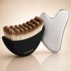 Gua Sha Brush Set - Stainless Steel Face Sculpting Tool & Lymphatic Face Brush, 2-in-1 Metal Guasha Tool Kit for Neck & Jawline view 1