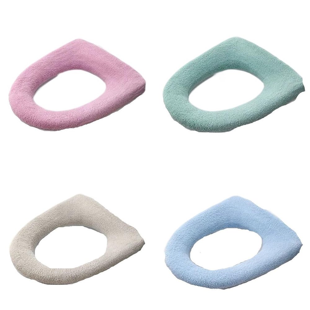 Yingluno 4pcs Bathroom Toilet Seat Closestool Washable Soft Winter Warmer Mat Pad Cushion O-Shape seat Bidet Covers(C)
