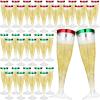 HongJP Disposable Champagne Flutes 36 Pcs 4.5oz Clear Disposable Plastic Champagne Flutes for Wedding Holiday Birthday Party view 1