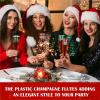 HongJP Disposable Champagne Flutes 36 Pcs 4.5oz Clear Disposable Plastic Champagne Flutes for Wedding Holiday Birthday Party view 4