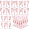 HongJP Disposable Champagne Flutes 40 Pcs 5oz Pink Disposable Plastic Champagne Flutes, Ideal for Wedding Birthday Bridal Shower Party view 1