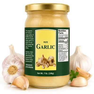 Fresh Garlic Paste, 7 oz Smooth & Flavorful Ready-to-Use Garlic Paste for Cooking, Marinades, Sauces & Meal Prep