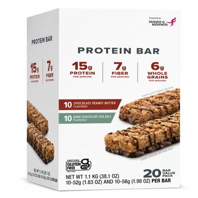 Ready Protein Bar Variety Pack, 20 Count Assorted Flavors, Individually Wrapped High Protein Snack Bars for Gym, Office, Travel & Lunch Boxes