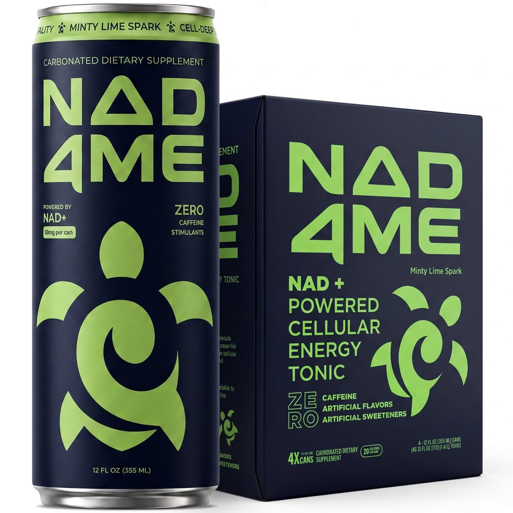 NAD4Me Minty Lime Cellular Energy Drink, Sparkling, Zero Caffeine