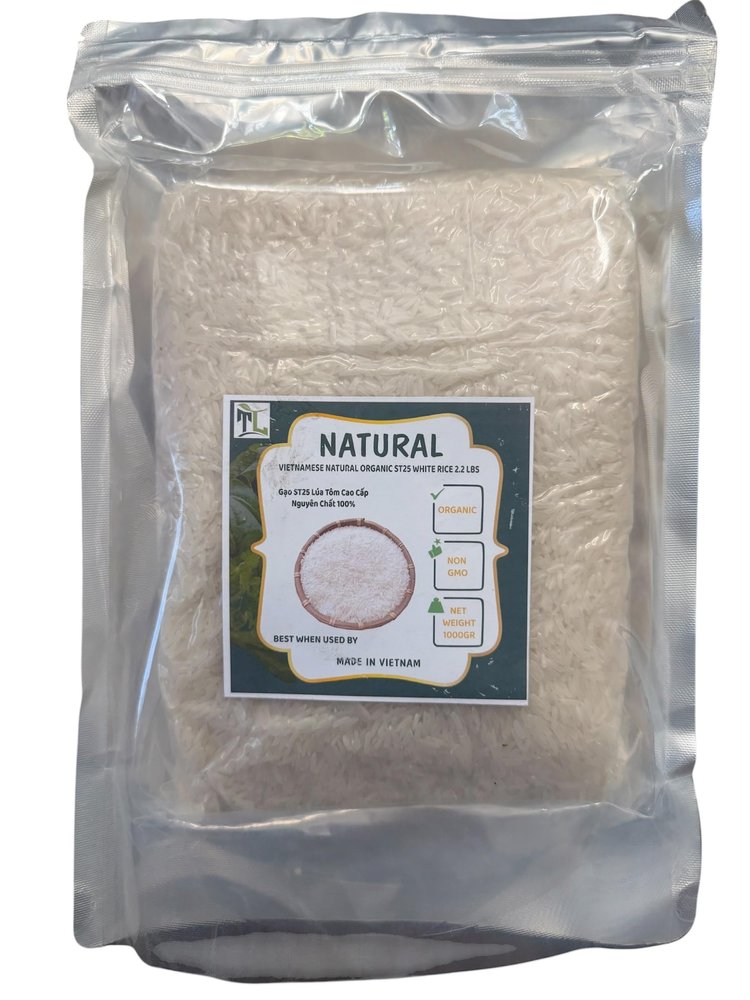 Vietnamese Natural Organic ST25 White Rice 2.2 lbs - Gao ST25 Lua Tom Soc Trang Cao Cap 1kg