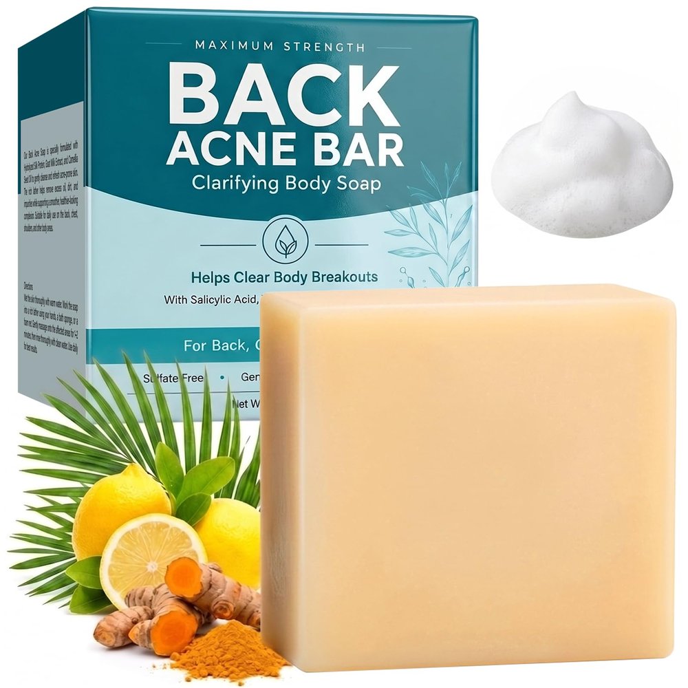 Bacne Out Bar, Natural Acne Cleanser with Vit C & Turmeric, for Back & Body