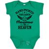 inktastic Handpicked for Earth By My Mawmaw in Heaven with Angel Wings Baby Bodysuit Newborn Kelly Green 37297 view 1