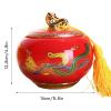 Ceramic urns, Pet Medium Urns for Cat Dog Up to 50lbs, Elegant Ceramic Keepsake Urn, Artistic Cremation Funeral(Red) view 2