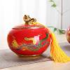 Ceramic urns, Pet Medium Urns for Cat Dog Up to 50lbs, Elegant Ceramic Keepsake Urn, Artistic Cremation Funeral(Red) view 4