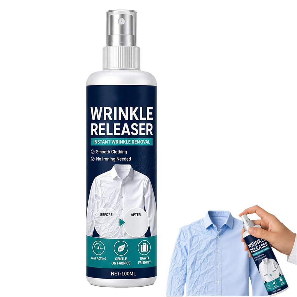 Instant Wrinkle Releaser Spray Smooths Creases in Seconds, Wrinkle Release Spray Travel Size, Travel Wrinkle Release Spray, No Iron, Travel-Ready, Static-Free & Fresh (1 pcs, Medium)
