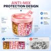 Pill Bottle Organizer, Pink 7 Vitamin Organizer Large Compartment Compact Bottle Travel Essential Anti-Mix Design, Portable Dispenser Home Use, Daily Storage with Sticker Label (Blue) view 2