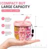 Pill Bottle Organizer, Pink 7 Vitamin Organizer Large Compartment Compact Bottle Travel Essential Anti-Mix Design, Portable Dispenser Home Use, Daily Storage with Sticker Label (Blue) view 4