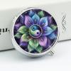 Tai Chi Lotus Mandala Travel Pill Organizer with Mirror Design 3-Compartment Round Pill Box for Purse, Pocket Metal Medicine Case for Vitamins, Supplements, Portable Small Pillcase view 4