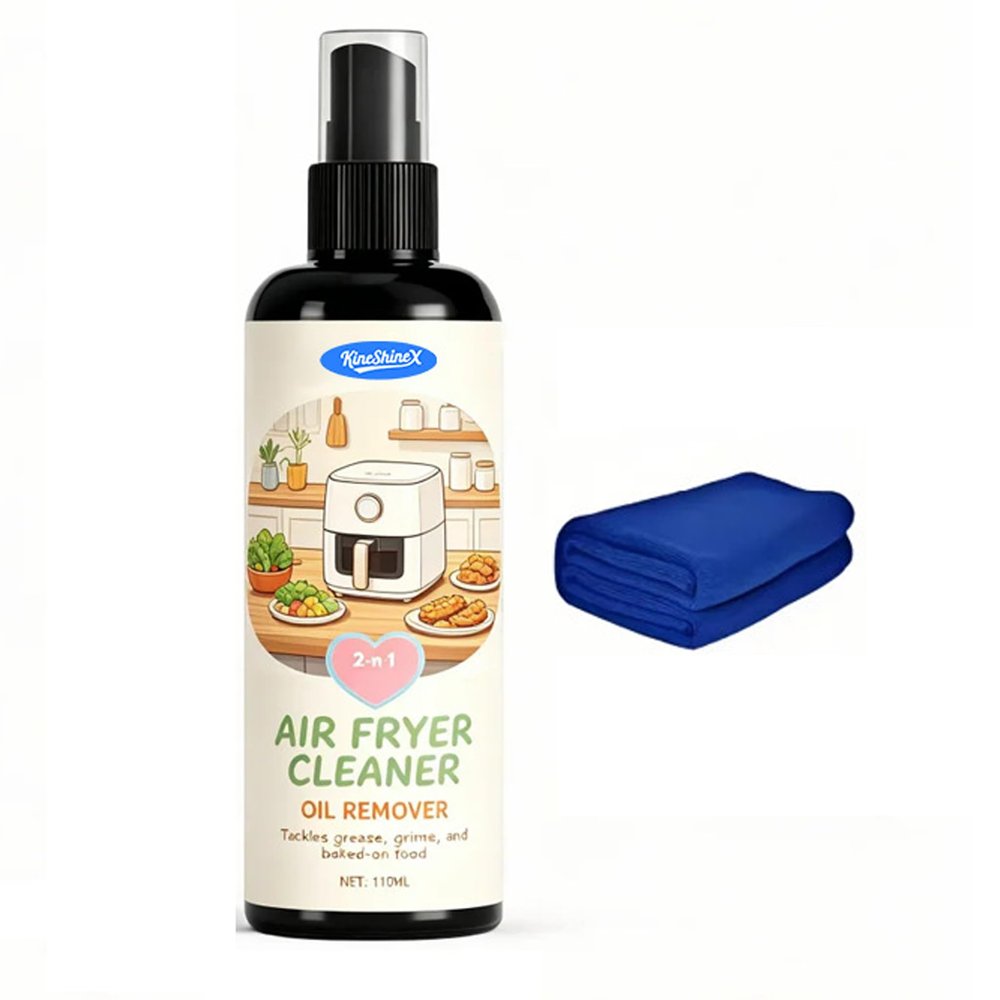 Zusyio 2026 New 2-in-1 Air Fryer Cleaner and Degreaser Spray, Instantly Dissolves Baked-On Grease, Safe for Non-stick Coatings No Scratching, For Air Fryer Baskets, Racks, And Trays (1PCS)