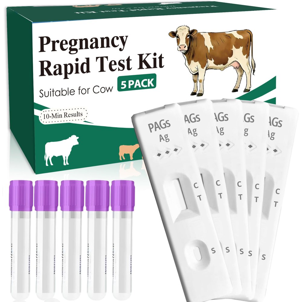5 Pack Bovine Pregnancy Test Kit Rapid Early Detection Test Strips for Bovine, Accurate Results in Minutes, Ideal for Dairy Cows, Beef Cattle & Small Farm Herd Management