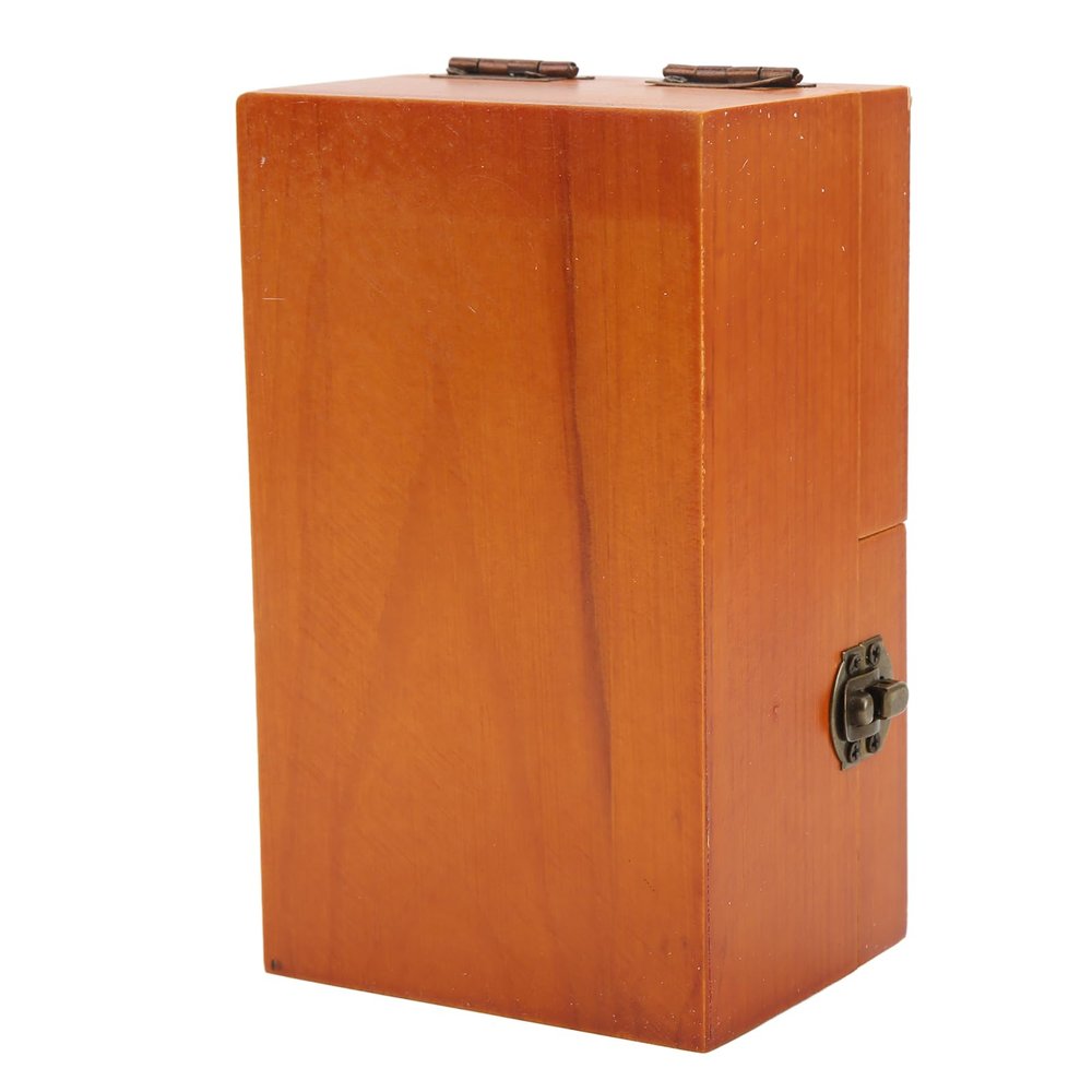 Domary Useless Box Wooden Box Wood Pine Stress Relief Toy Boredom Toy Decompression Natural Pine Easy Operation Fully Assembled with Metal Buttons for Kids Adults (Brown(UselessBox))