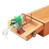 Domary Useless Box Wooden Box Wood Pine Stress Relief Toy Boredom Toy Decompression Natural Pine Easy Operation Fully Assembled with Metal Buttons for Kids Adults (Brown(UselessBox)) view 3