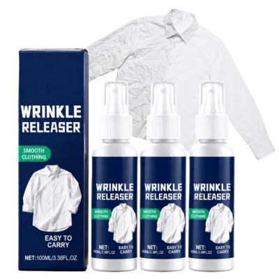 Instant Wrinkle Releaser Spray No Iron Fabric Care 3.38oz (3PC, 3.38oz)