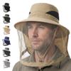 Spwejsr Mosquito Hats with Netting, Bug Proof Sun Hat with Hidden Net for Men Women, Wide Brim Bucket Hat for Fishing Hiking Camping Gardening (Khaki) view 1