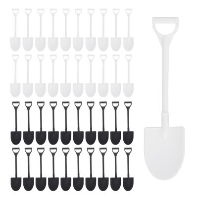 METALLIXITY Mini Ice Cream Dessert Shovel Spoons 200Pcs, White/Black