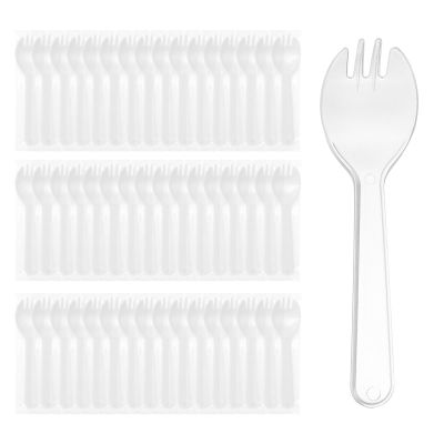 METALLIXITY Disposable Plastic Spork (11cm / 4.3") 100Pcs, Clear
