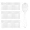 METALLIXITY Disposable Plastic Spork (11cm / 4.3") 100Pcs, Clear view 1